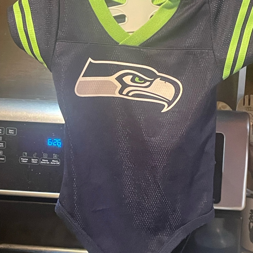 Team Apparel NFL Baby Bodysuit - Navy and Green - Seattle Seahawks - 12 months